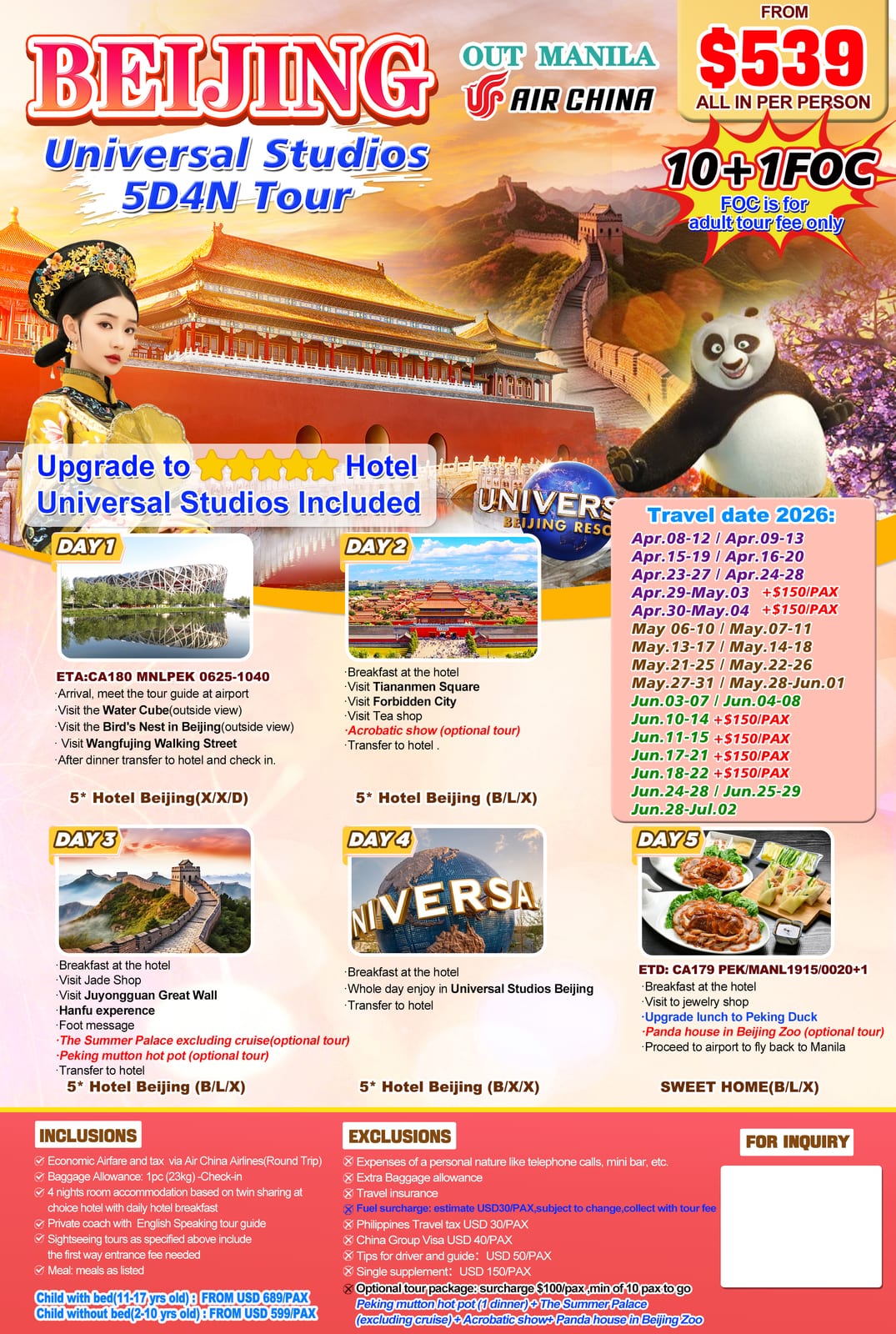 China tour package — Bju | Claor Travel & Tours