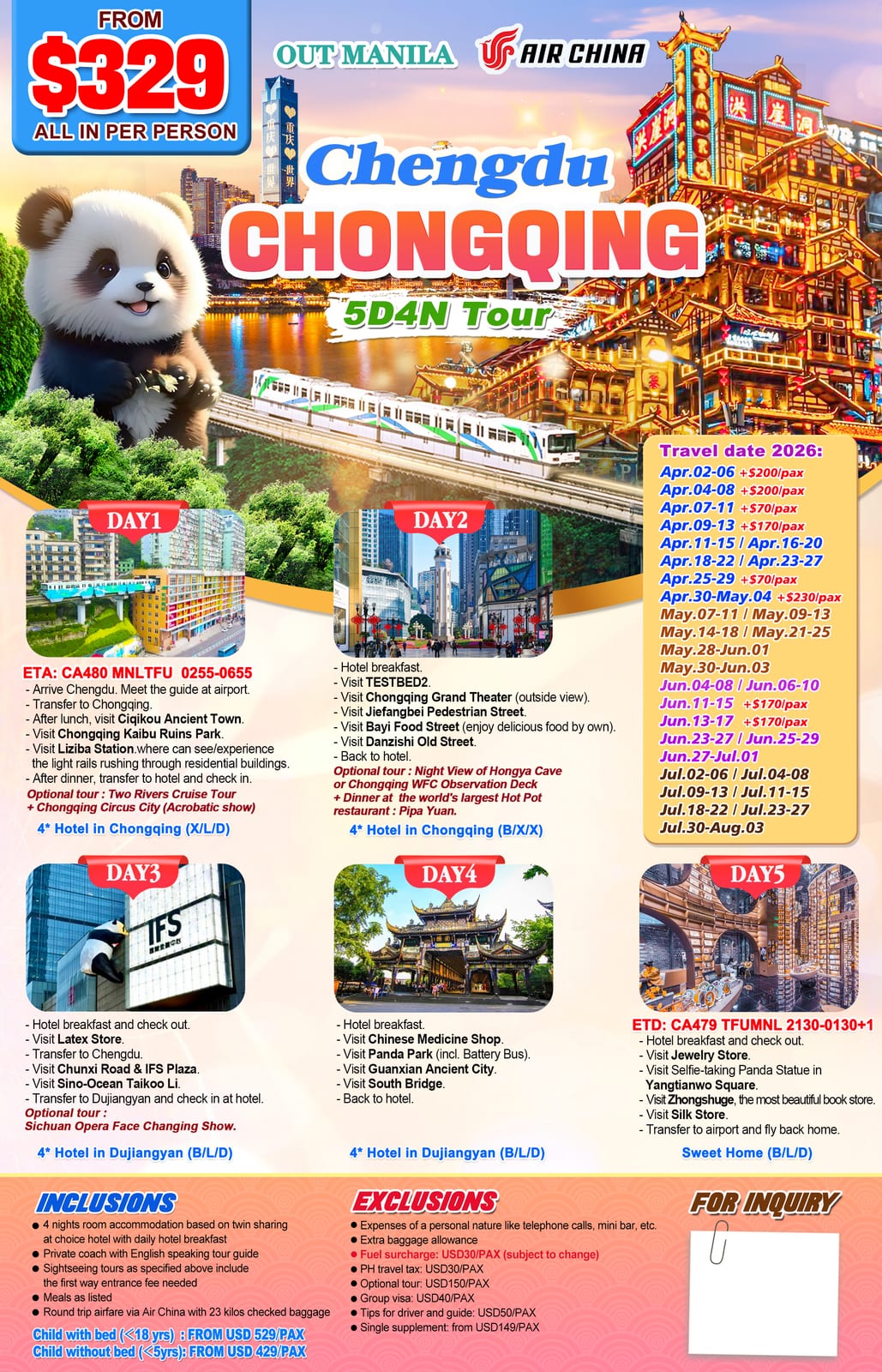 China tour package | Claor Travel & Tours
