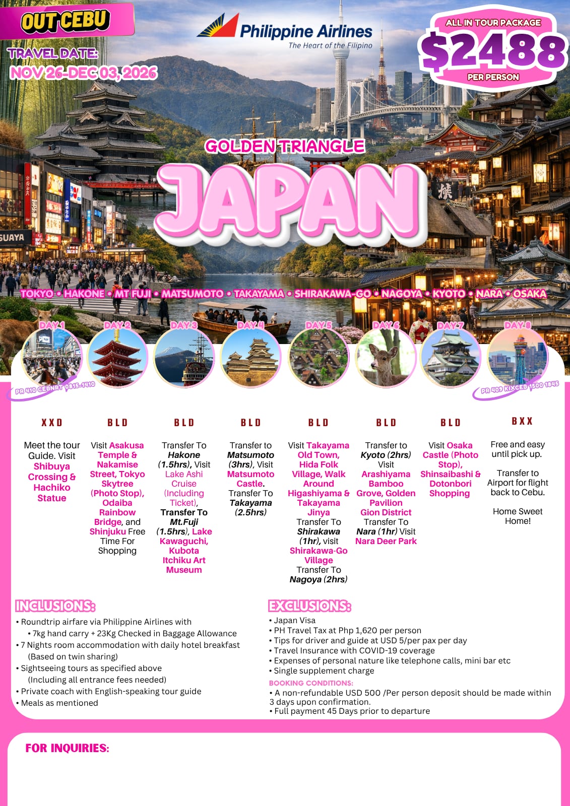 Japan tour package — Philippines | Claor Travel & Tours