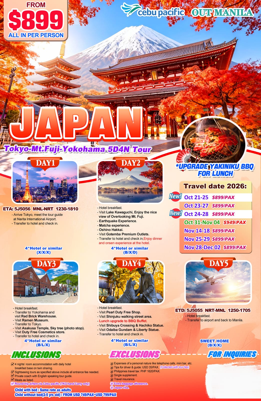 Japan tour package — Uosjp | Claor Travel & Tours