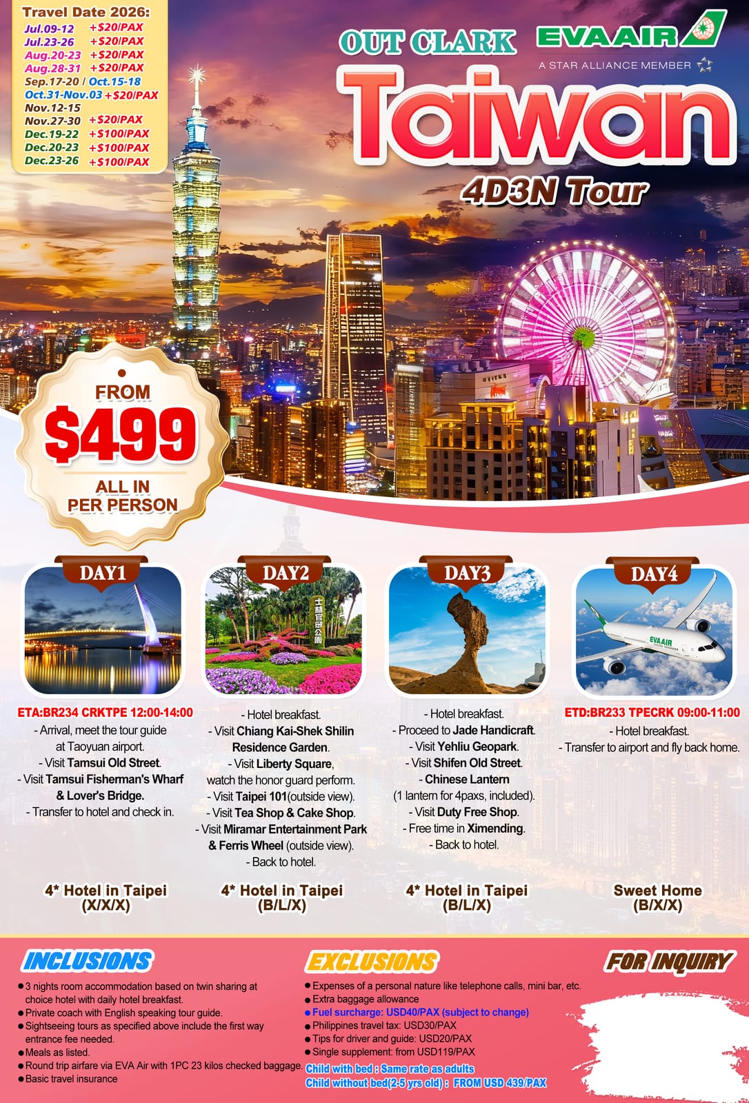Taiwan tour package — Ktw | Claor Travel & Tours