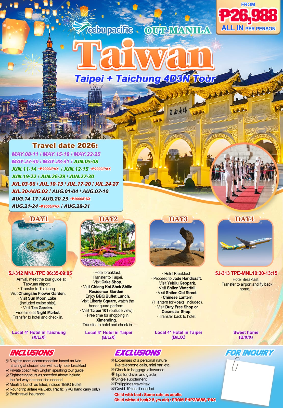 Taiwan tour package | Claor Travel & Tours