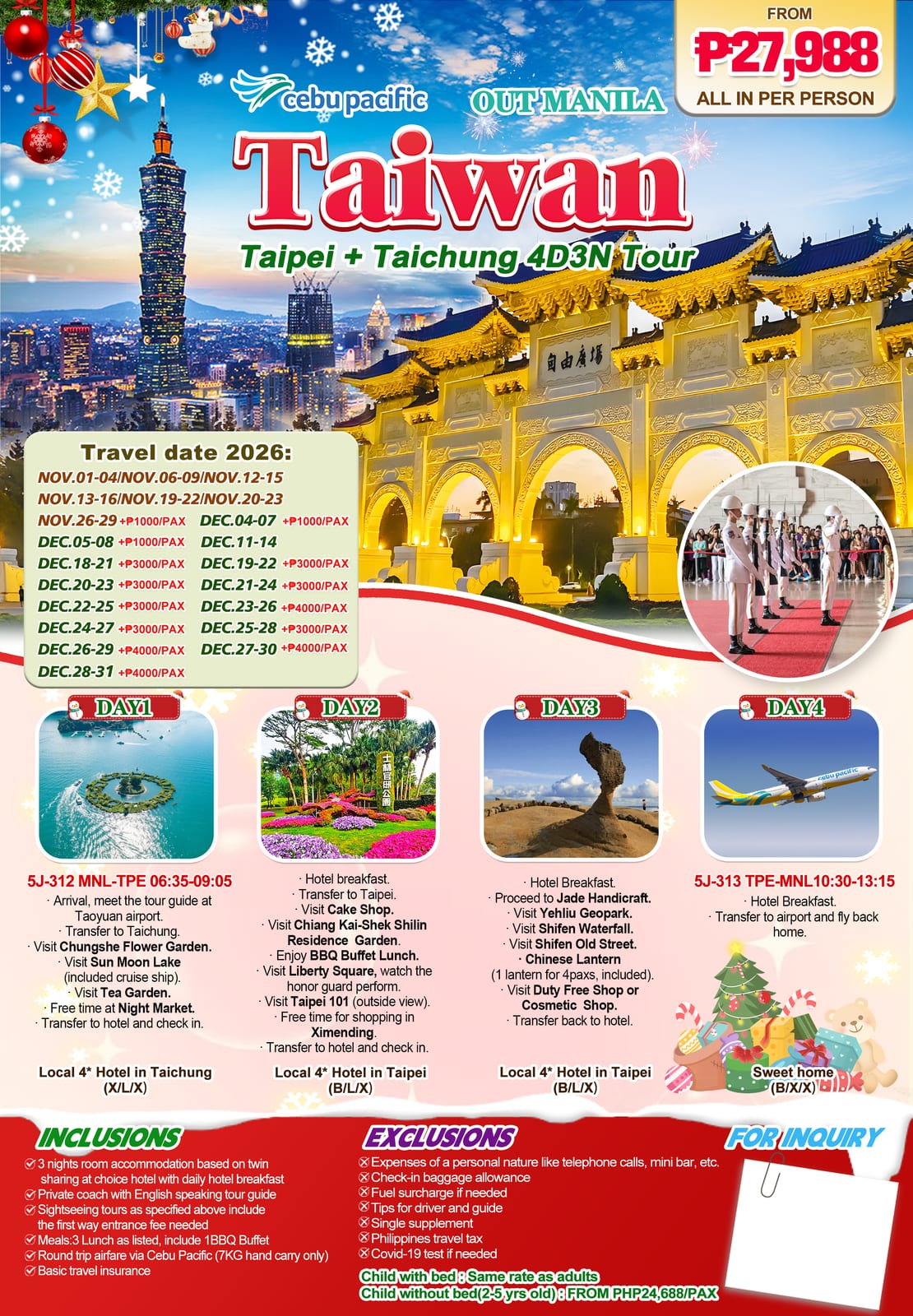 Taiwan tour package | Claor Travel & Tours