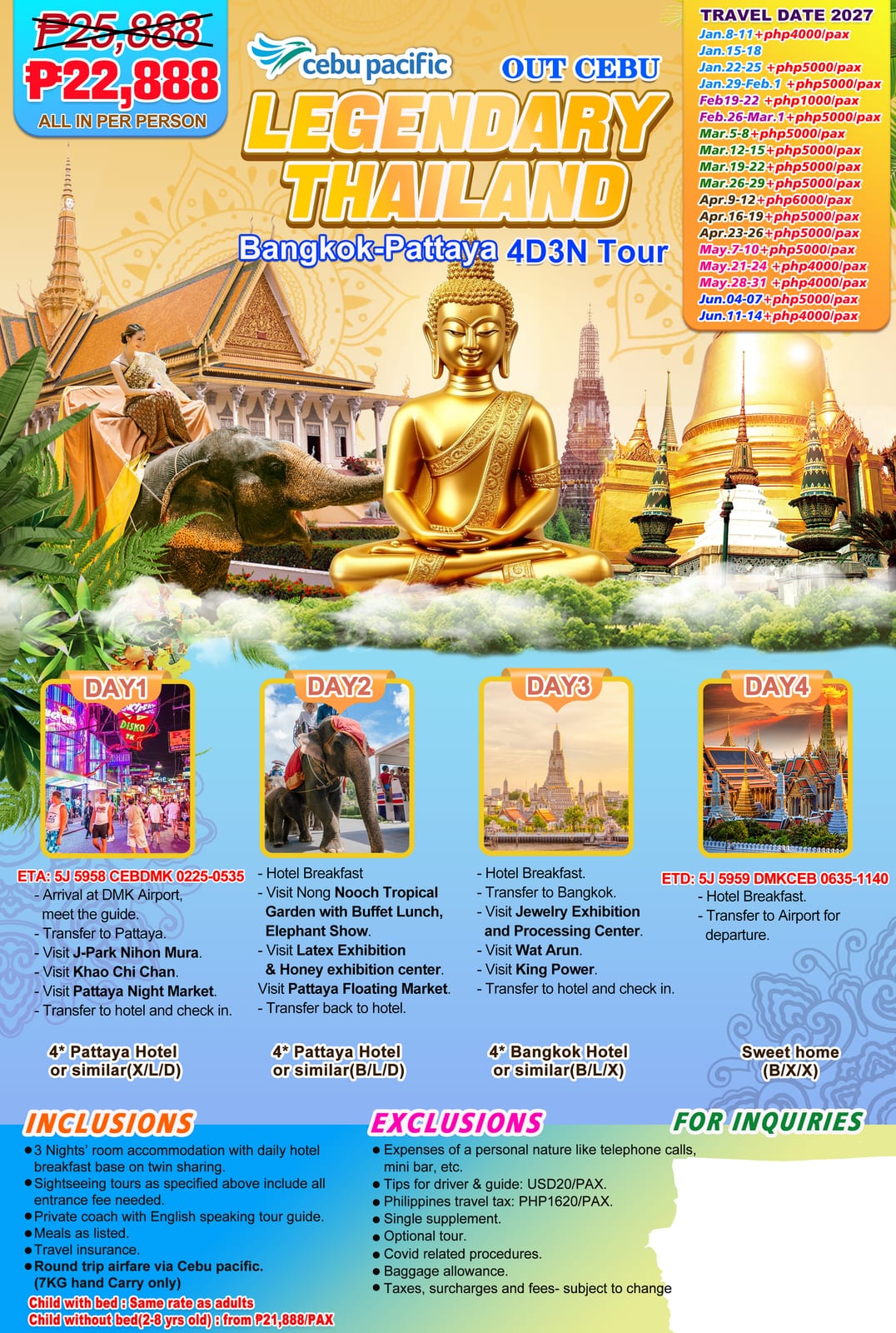 Thailand tour package — Ceb | Claor Travel & Tours
