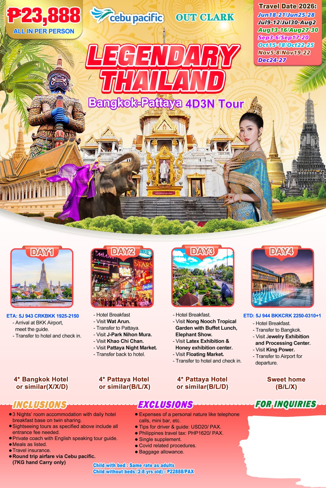 Thailand tour package — Uosalth Crk | Claor Travel & Tours